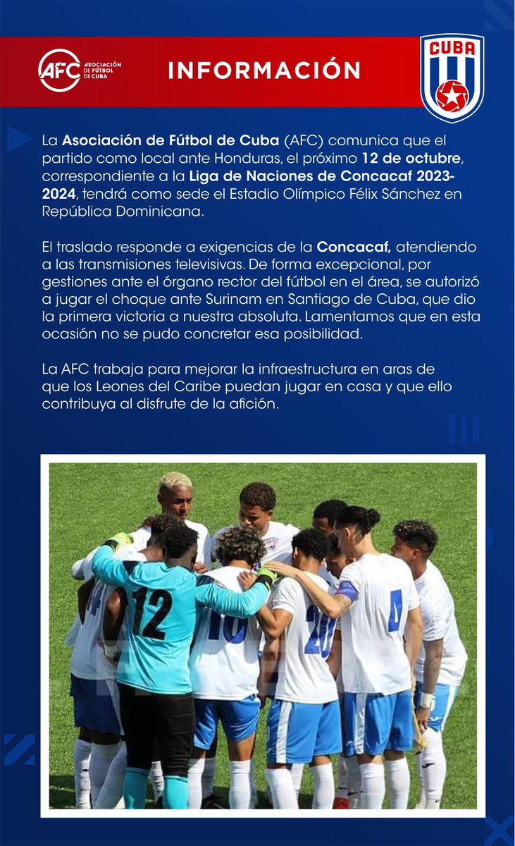 Asociación de Fútbol de Cuba tweet media