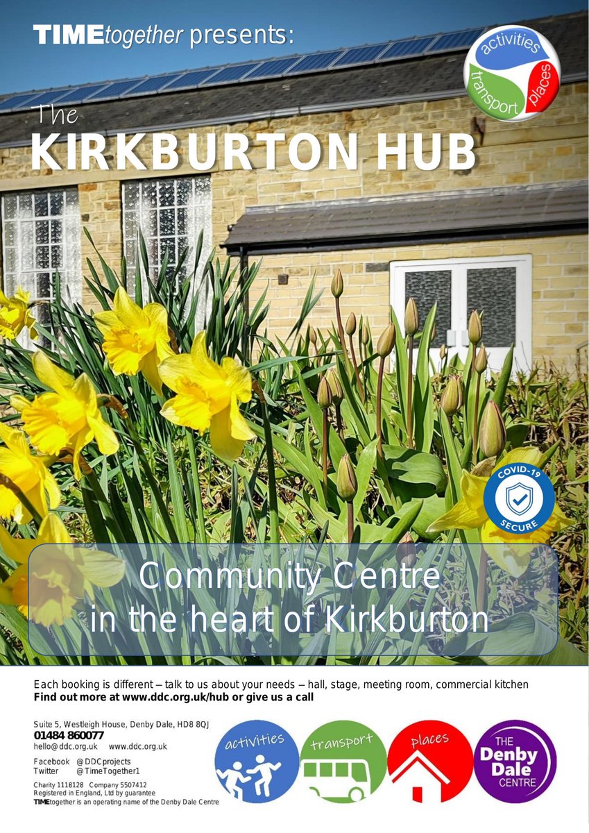 Do you need somewhere to use for your group? Why not get in touch on 01484 860077 to find out more. #communityconnections #supportlocal  #kirklees #volunteer #TimeTogether ddc.org.uk