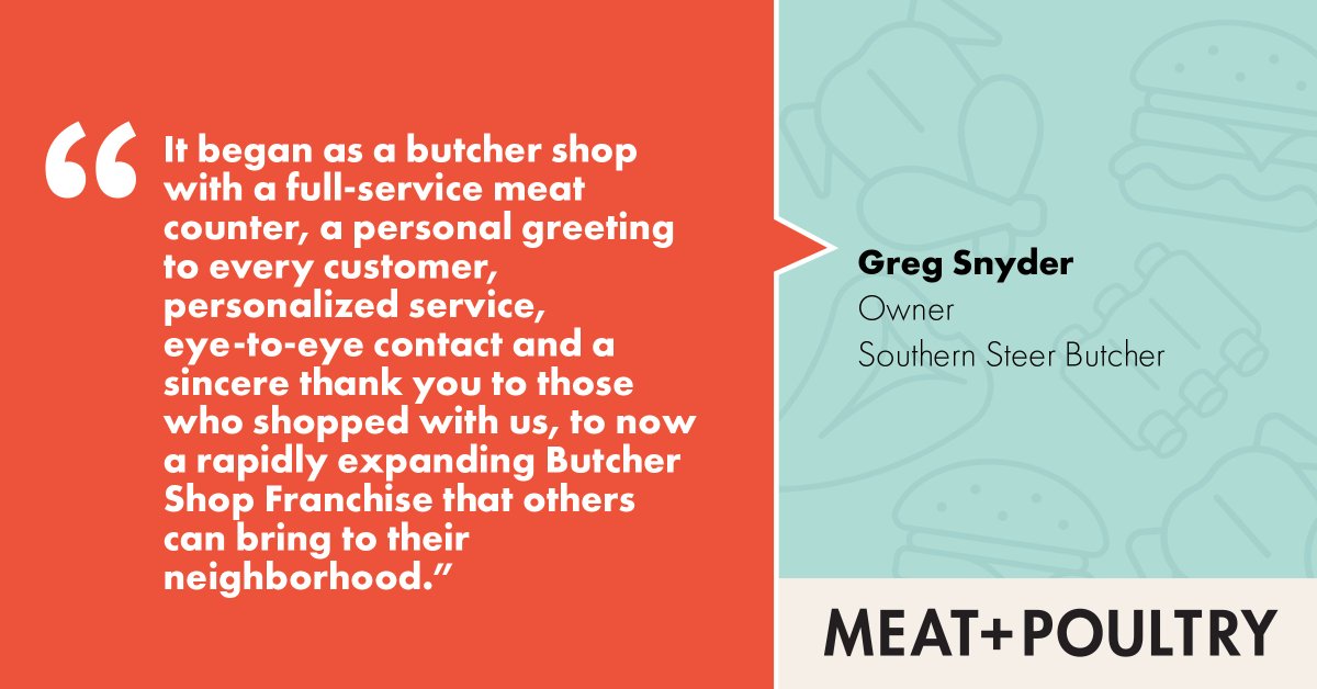 MeatPoultry's tweet image. Quote of the Week 📢 Southern Steer Butcher was founded with the vision to bring a neighborhood butcher shop concept with high grade of meats, gourmet groceries and supreme customer service to the Clearwater, FL, community. #franchise #butcher #meatcounter ow.ly/CAGt50POK5C