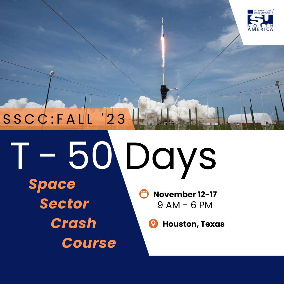 🚀T-50 days until liftoff!🚀

Be part of history as ISU-NA launches its revolutionary new Space Sector Crash Course. Don't miss out on this great opportunity to explore the past, present, and future of Space; secure your spot today!

linkedin.com/company/intern…

PC: NASA