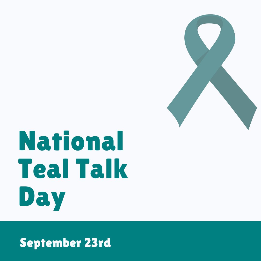 gweldon's tweet image. September 23rd is Teal Talk Day and each year, over 249,000 women are diagnosed with ovarian cancer worldwide. So, gather your friends, wear teal for a day out together and talk. 🗣

Invite your closest friends, neighbors, and sisters for drinks in the backyard. Wear