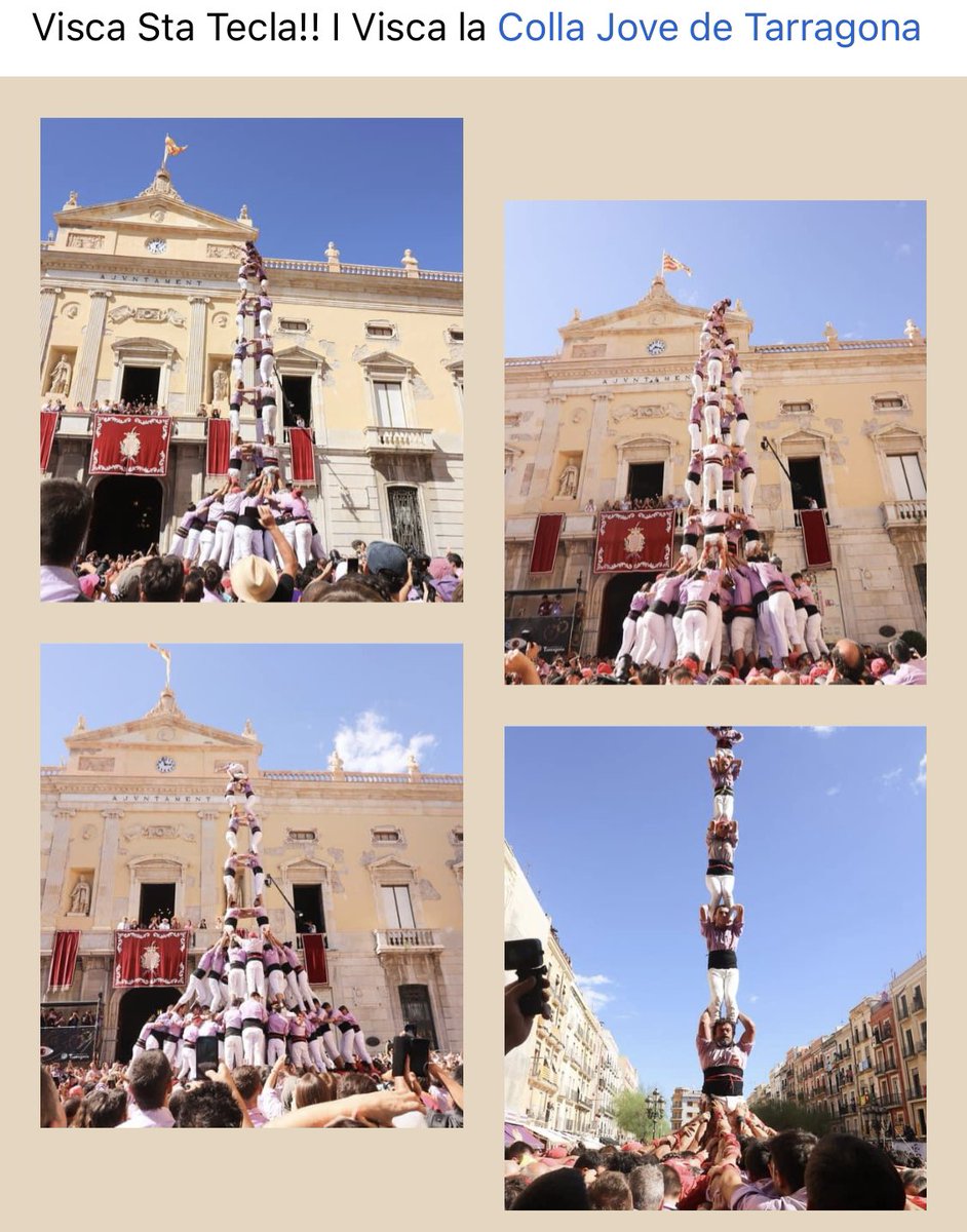 Jordi_EN's tweet photo. Visca Sta Tecla i Visca la @JoveDeTarragona 💜
Tornem a fer #gammaextra 2/9fm 3/9f 4/9f i pilard6. 30 anys despres del primer 4/9f per Sta tecla.
#statecla2023 #inconbustibles https://t.co/HDyV6r6Vno