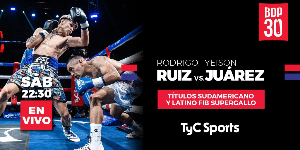 marcegon318's tweet image. Hoy a las 22:30 una espectacular velada en Villa María (C4 Ruiz, Bonita Bermudez y Franco Acosta entre otros). A las 22:30 por @TyCSports y @TyCSportsPlay  te lo van a contar @perazzomartin, @RagazzaBox y @GermanRiesco en
@BoxeoDePrimera