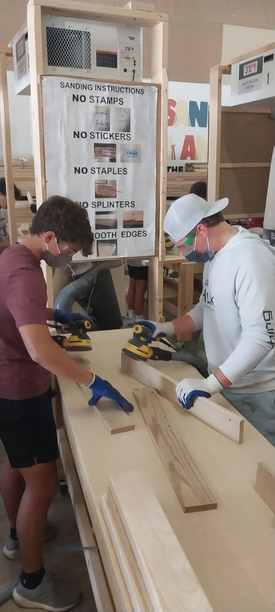 WC_Football_'s tweet photo. Chargers Care! 
With it being our bye week, a group of our Chargers volunteered to build beds for Sleep in Heavenly Peace. It was a great time of giving back. Proud of you Chargers! @bloomer_sa @NEISD @EvanHenson https://t.co/bd0bBnaxvt