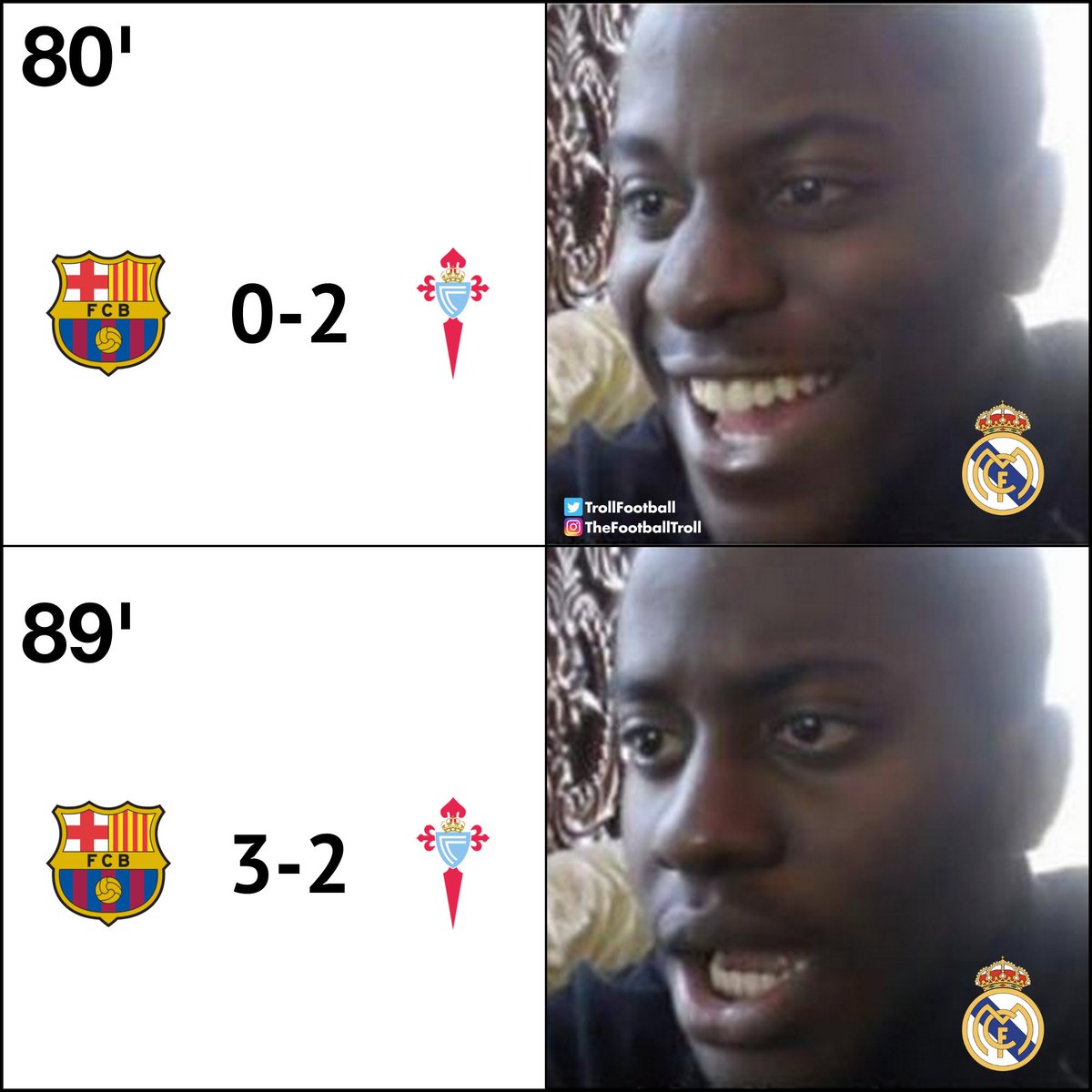 TrollFootball's tweet photo. The sudden silence of Real Madrid fans on twitter is proudly sponsored by FC Barcelona. https://t.co/tf3D5yzkug