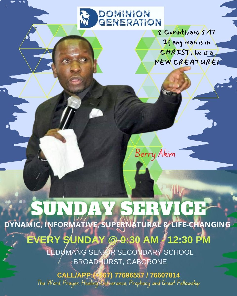 BerryAkim's tweet photo. Let's be in Church tomorrow and be empowered to dominate and fulfil God's desire for our lives! There is victory and elevation!!! 
Invite somebody and see you there. https://t.co/bvnxIQSlwK