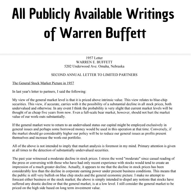 MnkeDaniel's tweet image. This PDF is the most valuable investing resource of all time.

Most people won’t take the time to read it.

I understand, it can take months. I haven&apos;t finished it yet.

But if you’re truly dedicated to learning investing, read it:
danielmnke.com/p/resources