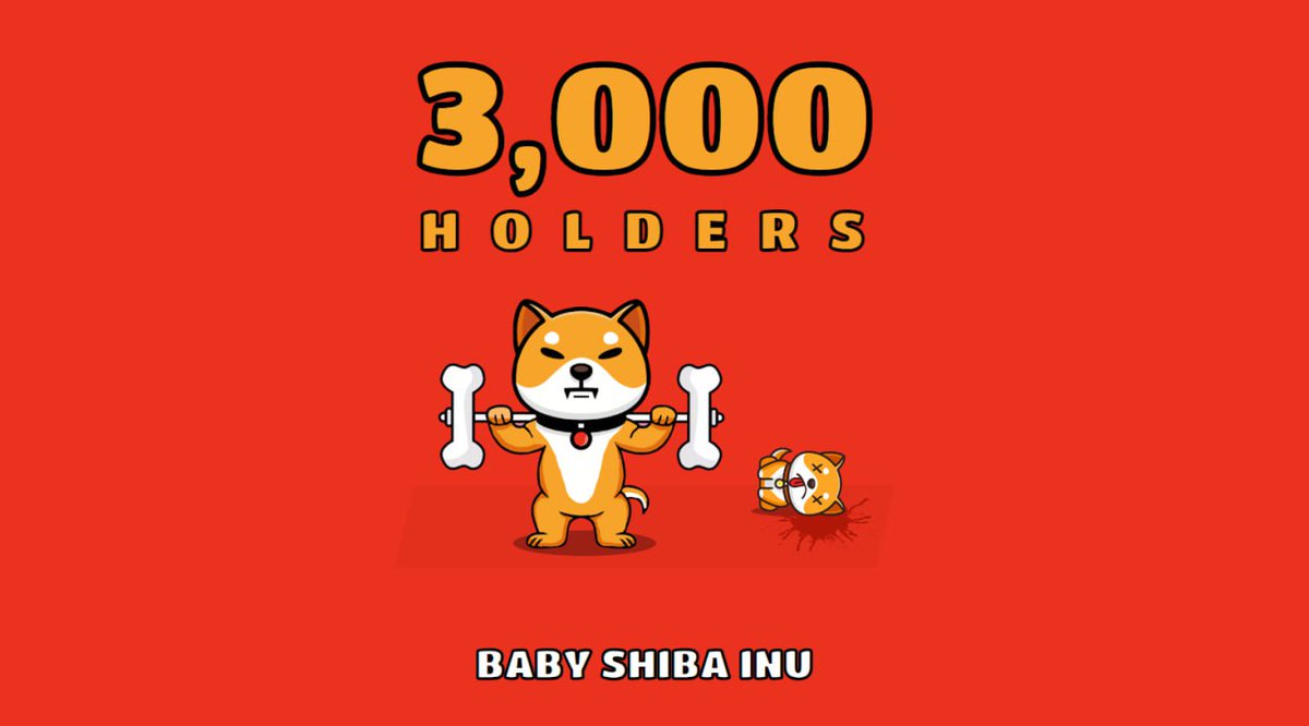 Just over a month ago, #BabyShibaInu launched, and now we have crossed 3,000 holders!  Huge thanks to the #BabyShibArmy. 

The babyshib movement is gaining the recognition it deserves.
Remember, this is only the beginning. 🐕 

#SHIBARMY $SHIB #BabyShib