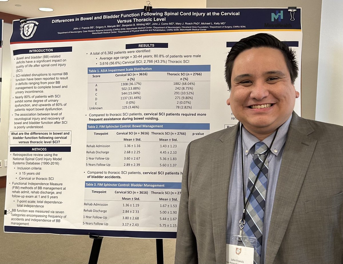 Thankful to have shared my research on spinal cord injury at the Ohio State Neurosurgical Society annual meeting. A great day filled with incredible presentations and lectures! 

<a href="/CWRUSOM/">CWRU School of Medicine</a> <a href="/metrohealthCLE/">MetroHealth</a>