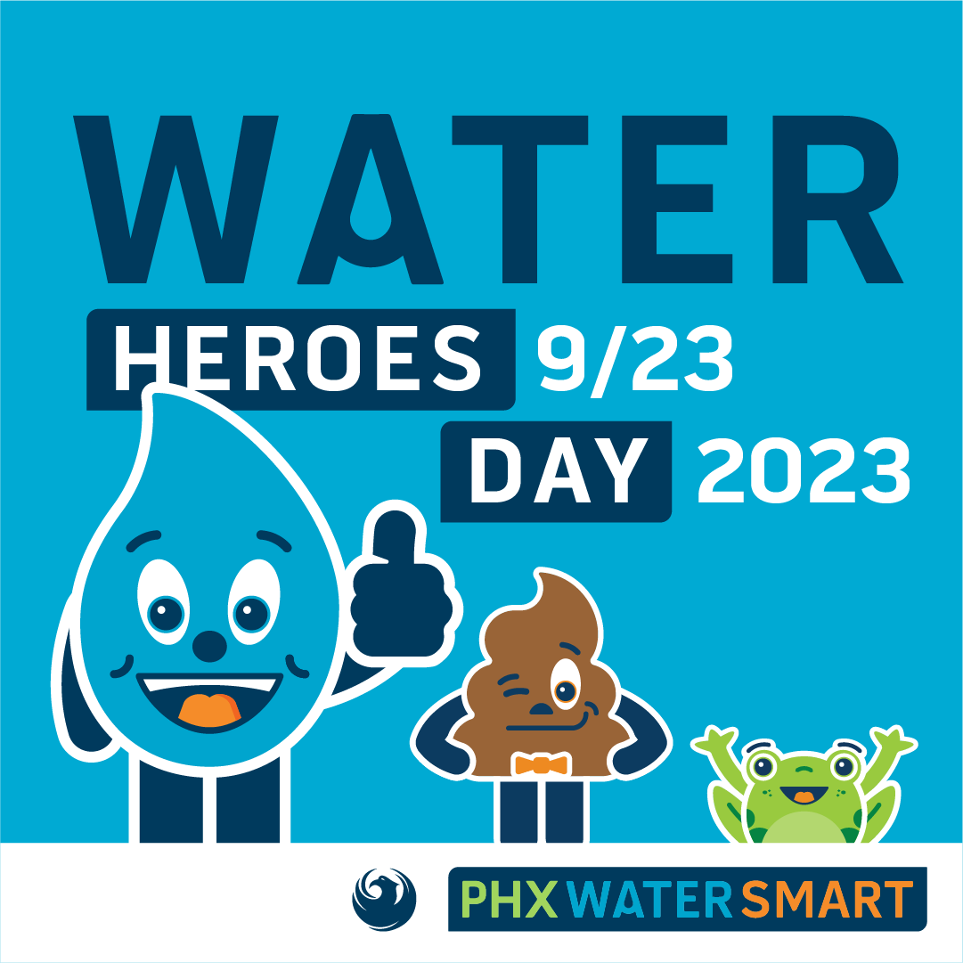 PHXWater's tweet photo. Join us in celebrating the amazing work of our #AZWaterHeroes at #PHXWater! From repairing infrastructure to testing water in a lab, they are always here for you. Let's take a moment to appreciate their dedication and hard work. #ThankAWaterHero #WaterIsEssential #HereForYou 💧💙 https://t.co/CPV3NpA4eW