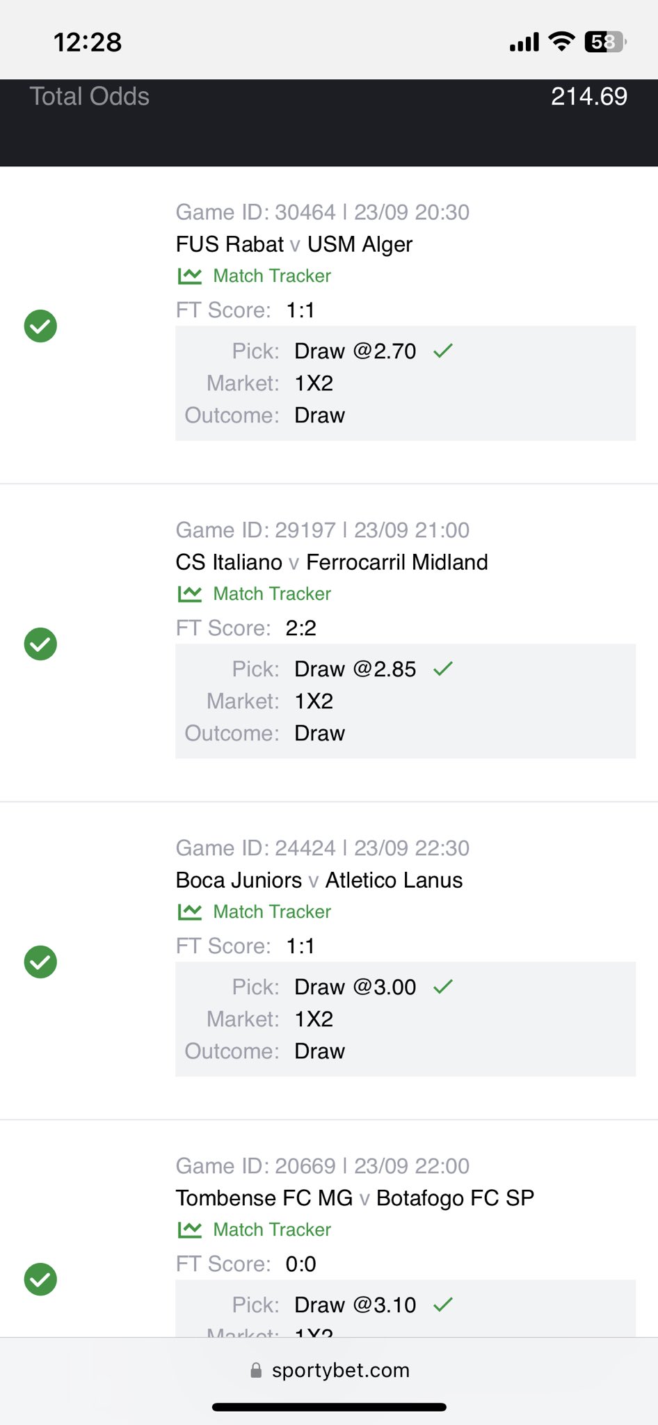 Moore Tips on X: 1 cut again 💔. 214 ODDS