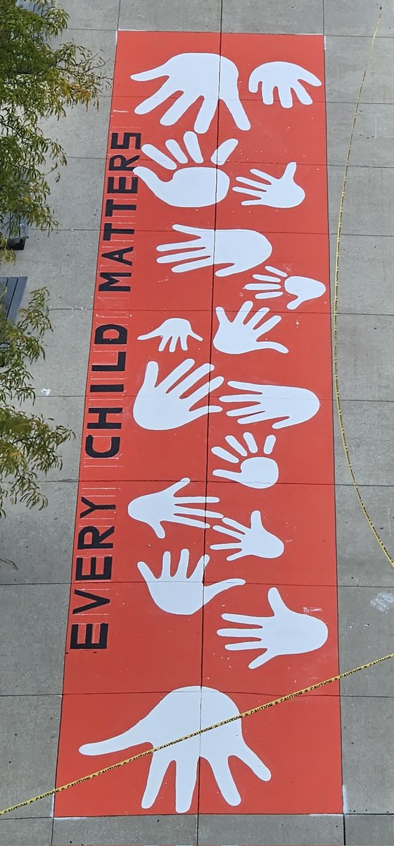 Look at the new additions to @humbercollege North campus ... Progress Pride flag to celebrate Diversity and Inclusion, and Every Child Matters to honor innocent lives lost.