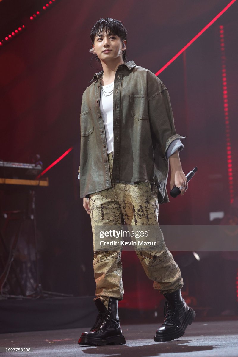 Jungkook on stage at the Global Citizen Festival - Getty Images