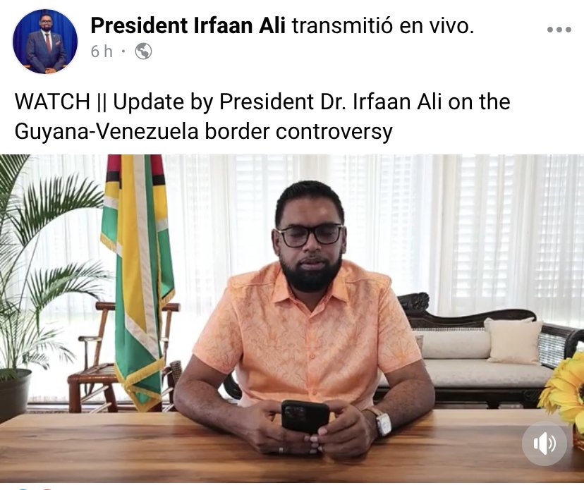 President Irfaan Ali, enough of lies and of trying to hide the historical truth that weighs on the dispute over the Essequibo territory, whose only means of resolution, as you well know, is the Geneva Agreement of 1966. Enough of irresponsibility, manipulation, double talk,