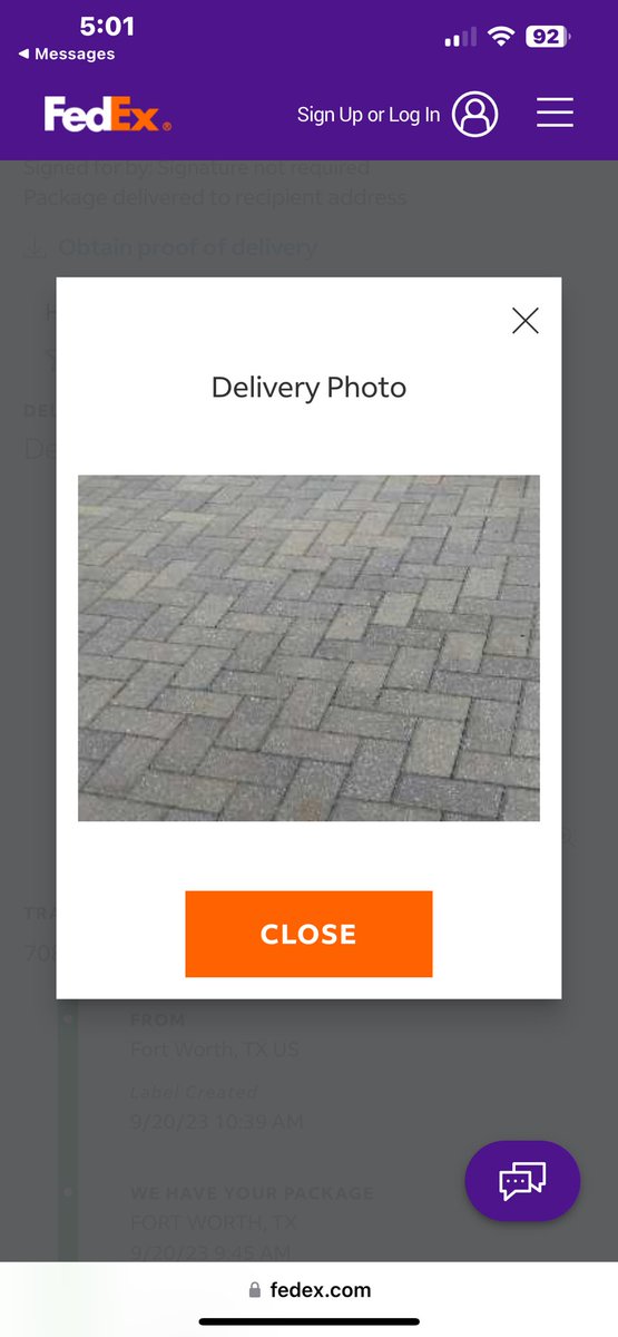 AlanDalinka's tweet photo. @FedExHelp I appreciate that the rep that responded here was able to fix the FedEx delivery problems so that I received my package on the original scheduled delivery date. And while I got the package, I thought folks would like to see the proof of delivery photo I received. https://t.co/NGjWj0xaxP