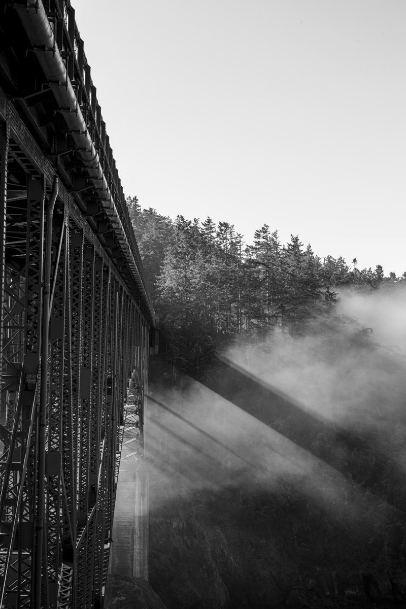 Monster Fog Flowing under the Bridge. #DeceptionPass #Deception #Pass #WhidbeyIsland #Whidbey #Island #WA #WAWX #Washington #Bridge #MonsterFog #Fog #Lightrays #Hike #Hiking #Hikes #Trail #Trails #Photo #Photography #Pic 📸 fineartamerica.com/featured/monst…