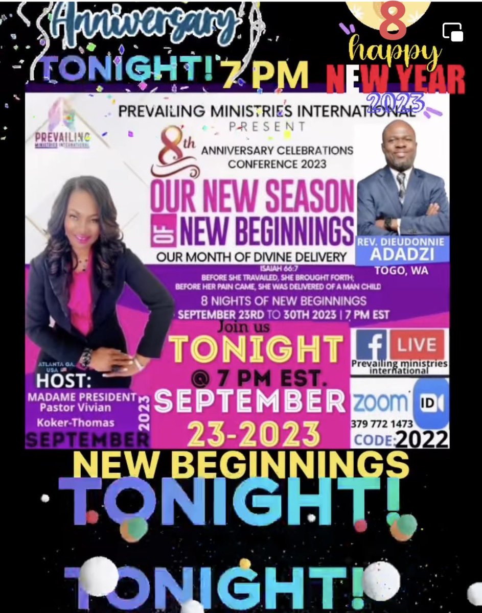 MadamePresidemt's tweet photo. #PrevailingMinistriesInternational. #MadamePresident #PastorVivianKokerThomas #NewSeason #Newlevel
#8thAnniversarycelebrationsconference2023 #Isaiah66
#ournewseasonofnewbeginnings
#SeptemberourmonthofDivinedelivery https://t.co/rrN04L9lcm