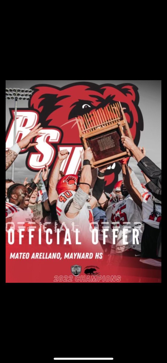 MateoArellano__'s tweet photo. After a great visit and conversation with @Coach_CNye and @CoachDuell i’m blessed to have received an offer from @BridgeStateU! Thankful for the opportunity #gobears 🐻 https://t.co/V84xLCNUqC
