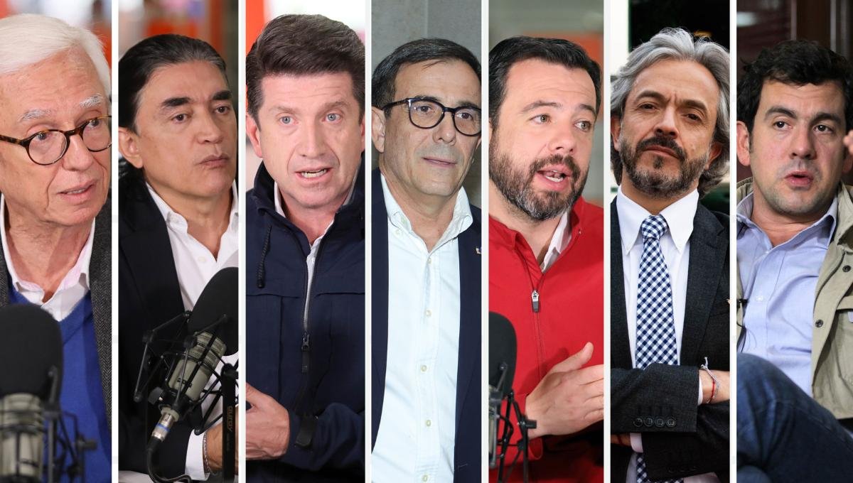 Es tan triste ésta foto... 7 candidatos... todos hombres blancos...
Faltan muchos años de trabajo, muchos cambios culturales y escuelas políticas para que la foto cambie.