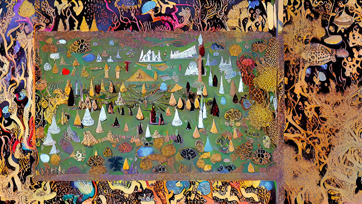 xalieri's tweet photo. Tapestries from neighboring kingdoms. 3 of 3
#HistoricalTextiles #Embroiderama #LooseThreads #Tapestries #WeirdArt #PsychologicalLandscape #ImSureItMustMeanSomething
#DarkArts #DigitalArt #AIAssistedArt #AIArt #WomboDream #StableDiffusion https://t.co/WuqfzlFdMl
