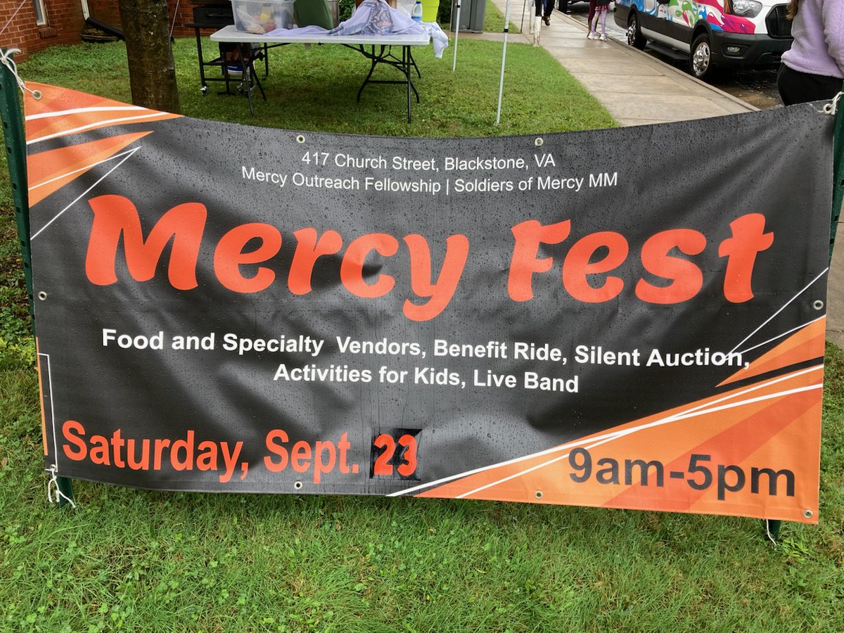 H2Heroes7's tweet photo. Tropical Storm Ophelia couldn't stop Mercy Fest! Great time in Blackstone, VA. Awesome job Soldiers of Mercy MC on such an amazing community event. All proceeds went to support Special Olympics. H2Heroes honored to help! #mercyfest #blackstone #community #specialolympics #Jesus https://t.co/0BvmotK3Xl