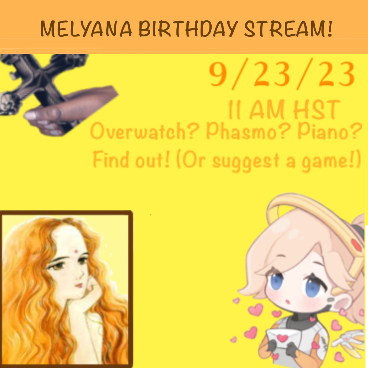 Melyana151's tweet photo. Bday stream!!! HYPED!!!!! Come chill with me in about 1 hr from now!!!! <3 <3 <3 and thank you in advance!!!! https://t.co/OfS359rCC7
