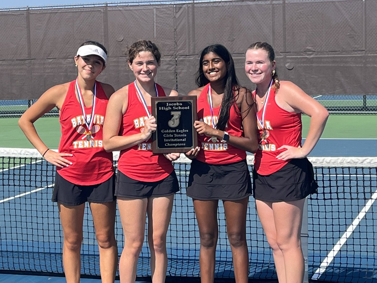 bataviagrlstnns's tweet photo. Varsity at Jacob’s Invite today.

Singles - 1’s and 2’s in same draw
Kathryn 5th of 16
Addi 7th of 16

Doubles - 1’s and 2’s in same draw
Julia / Erin 🥇 of 16
Casey /Emma 🥈 of 16

Team 
CHAMPIONS of 8 teams https://t.co/hjZFWJMyAz