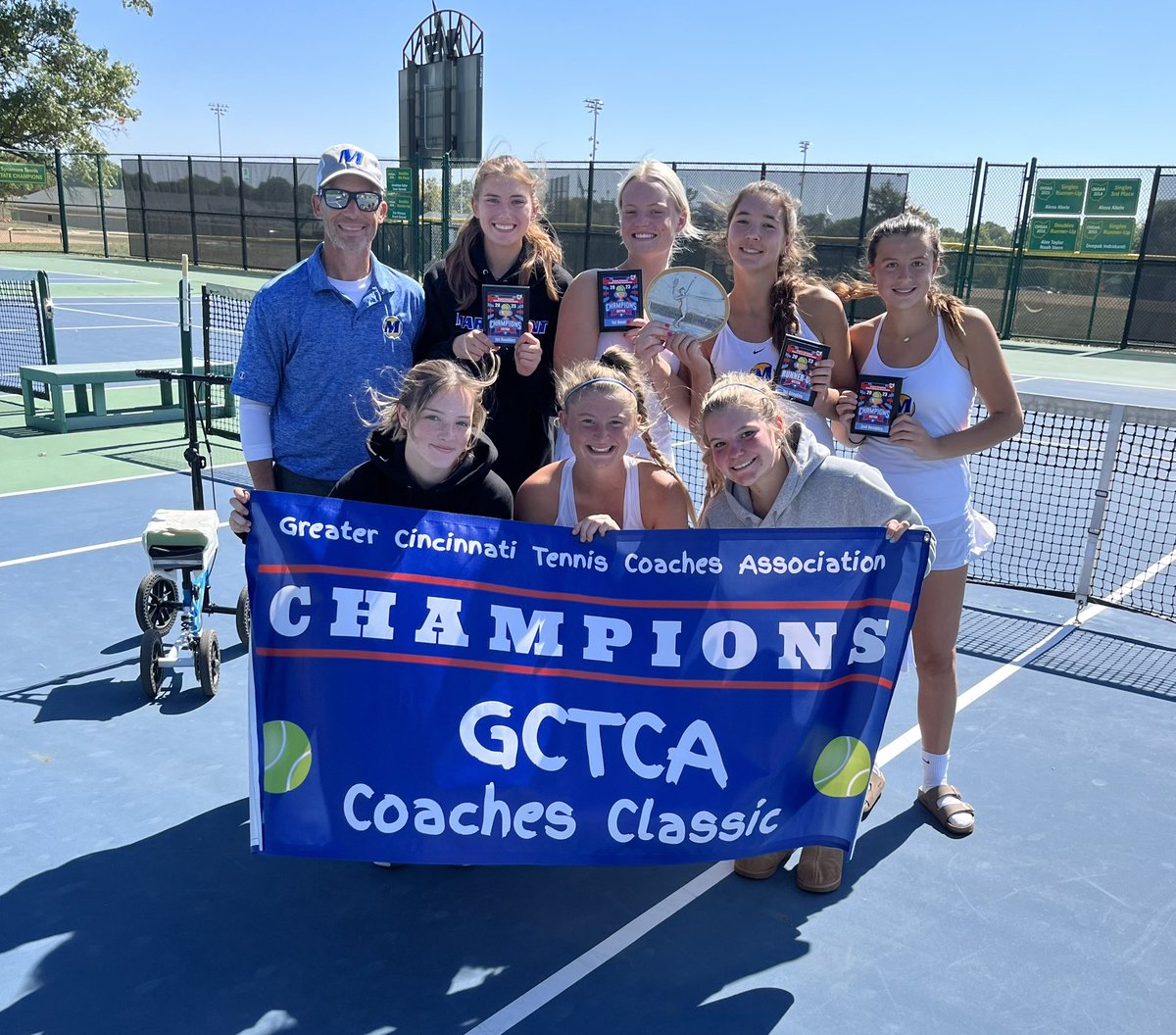 GCTCATennis's tweet photo. Big congrats to @MariemontTennis for winning Flight “B” of the coaches classic this morning! https://t.co/hg84z3Os7P