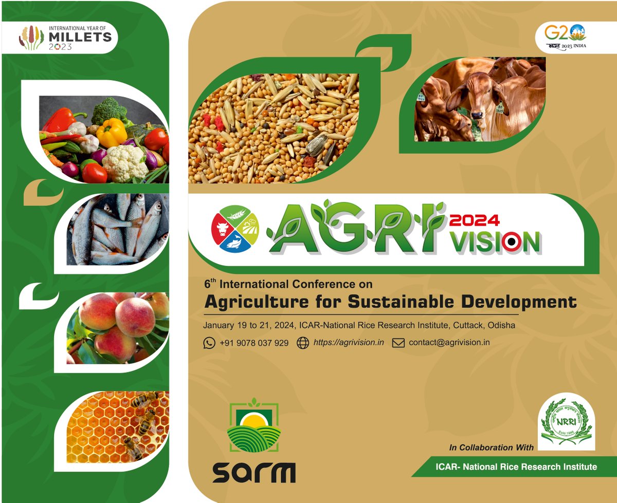 sarmodisha's tweet photo. Call for #abstract #AgriVision-204 International Agriculture Conference at ICAR-NRRI, Cuttack, Odisha. PS: https://t.co/bvvktaBDdW https://t.co/rNGju1Fa79