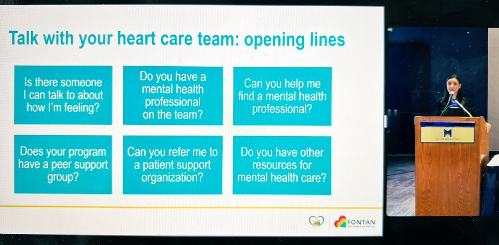 Great to see <a href="/NKasparian/">Dr. Nadine Kasparian</a> empowering individuals living with #SVHD on how to bring up mental health with their care teams. It’s a team effort. #SVPatientDay <a href="/FontanOutcomes/">FON</a>