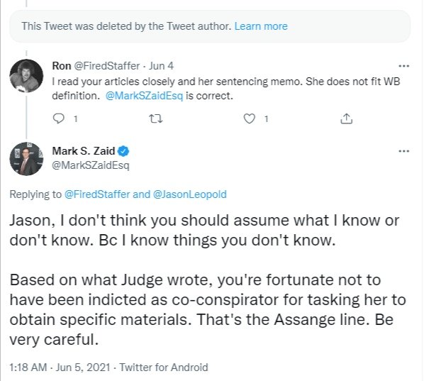 @SomersetBean @MarkSZaidEsq He once threatened the #FinCENFiles journalist, 'That's the Assange line. Be very careful.' He wants to slide down that slippery slope, for money I guess.
