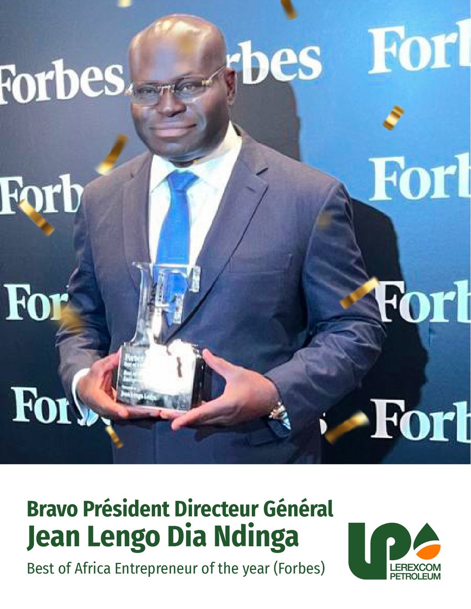 LerexcomP's tweet photo. Lerexcom Petroleum SA félicite son Président Directeur Général, Monsieur Jean Lengo Dia Ndinga pour cette reconnaissance internationale en tant que Best of Africa Entrepreneur of the year décerné par @Forbes.
#lerexcompetroleum #groupeLEDYA #forbes https://t.co/stSbAxhL0O