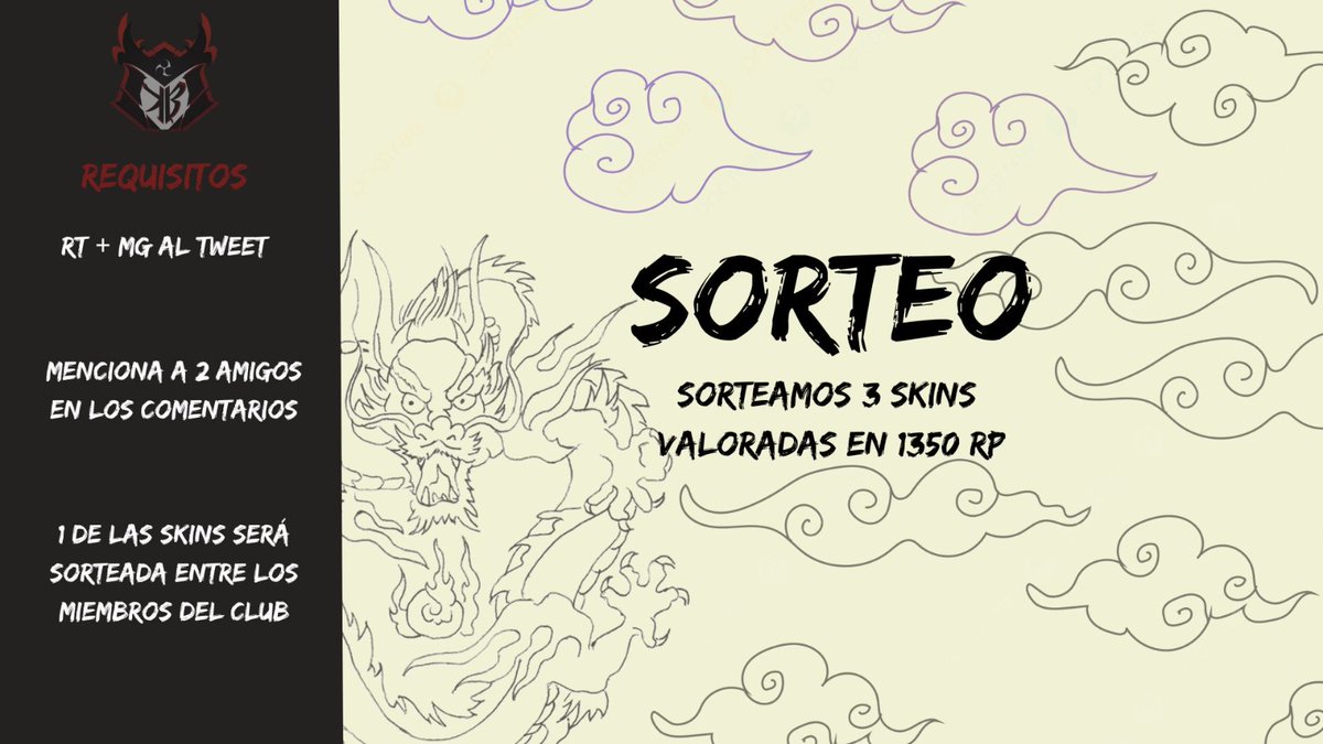 Koryū Budō (@budo_koryu) on Twitter photo 🔥SORTEO🔥
SORTEAMOS 3 SKINS A ELEGIR DE 1350 RP
REQUISITOS:
- Sigue a <a href="/budo_koryu/">Koryū Budō</a>
- RT + MG a este tweet
- Menciona a 2 amigos en este tweet
Sortearemos una de las skins exclusivamente entre las personas que pertenezcan al club.
El ganador se dirá el día 03/10
Suerte 😉 🔥SORTEO🔥
SORTEAMOS 3 SKINS A ELEGIR DE 1350 RP
REQUISITOS:
- Sigue a <a href="/budo_koryu/">Koryū Budō</a>
- RT + MG a este tweet
- Menciona a 2 amigos en este tweet
Sortearemos una de las skins exclusivamente entre las personas que pertenezcan al club.
El ganador se dirá el día 03/10
Suerte 😉