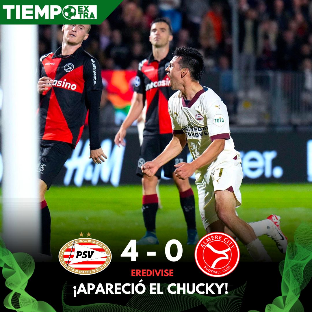 TiempoExtraOff's tweet photo. GOLEADA GRANJERA 🇮🇩⚽

El PSV por segunda semana consecutiva goleó, en esta ocasión frente al Almere e Hirving Lozano y el mexico-americano Pepi se hicieron presentes en el marcador ⚽🏆

#eredivisie #psv #psveindhoven #hirvinglozano #chucky https://t.co/MNRln5srsZ