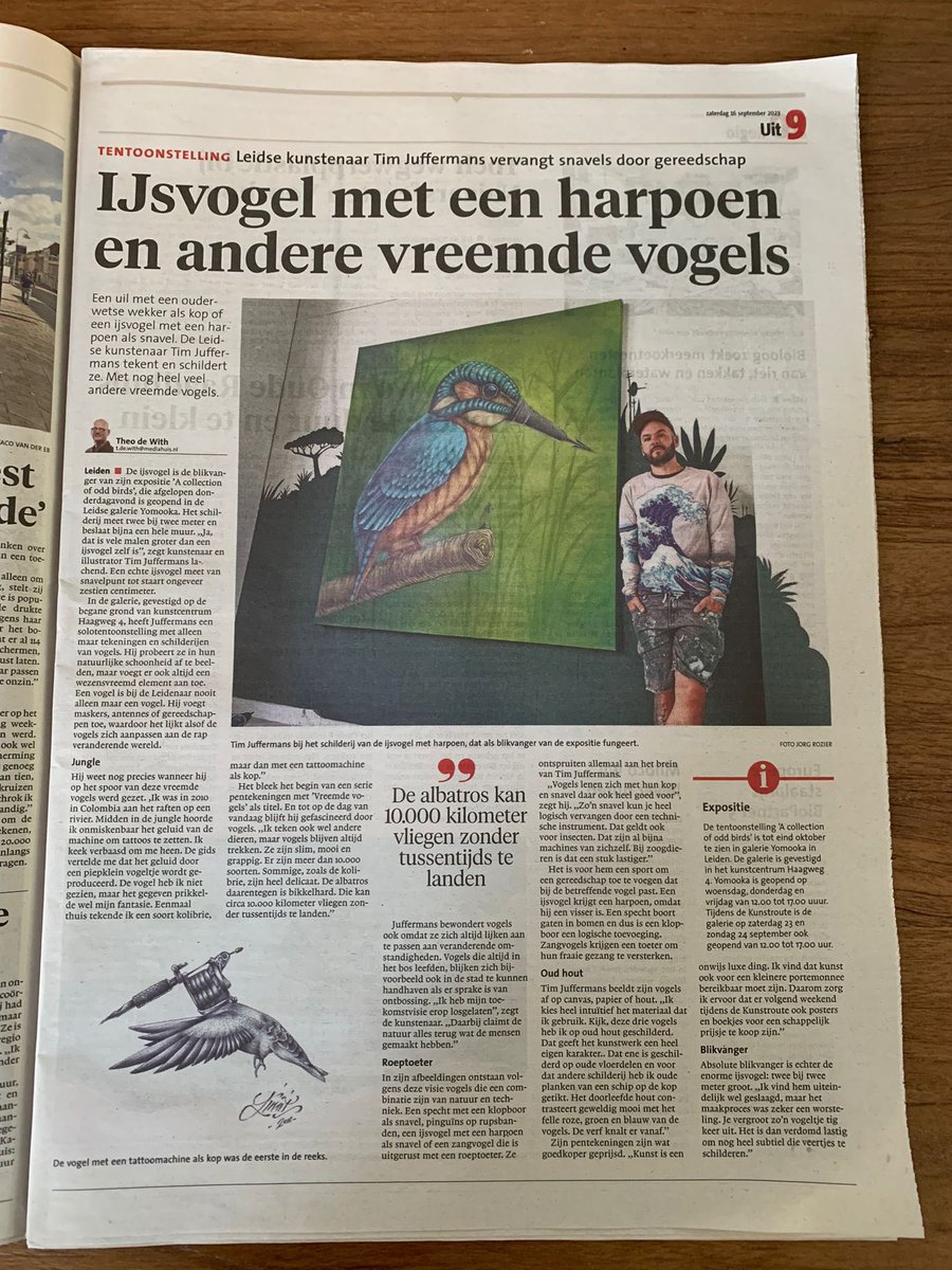 A collection of odd birds is te zien morgen tijdens de  #kunstrouteleiden #leiden #kunst #timjuffermans #galerie