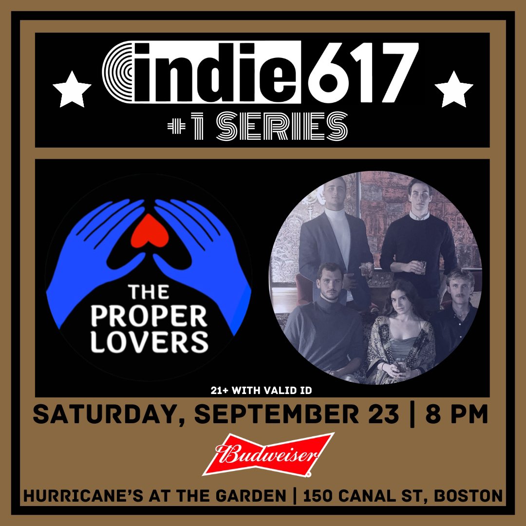 Tonight at <a href="/hurricanesbos/">Hurricanes at the Garden</a> l host a FREE <a href="/indie617/">indie617</a> +1 series show featuring @theproperlovers … presented by <a href="/budweiser/">Budweiser</a> #ifitsfreeitsforme !!!e