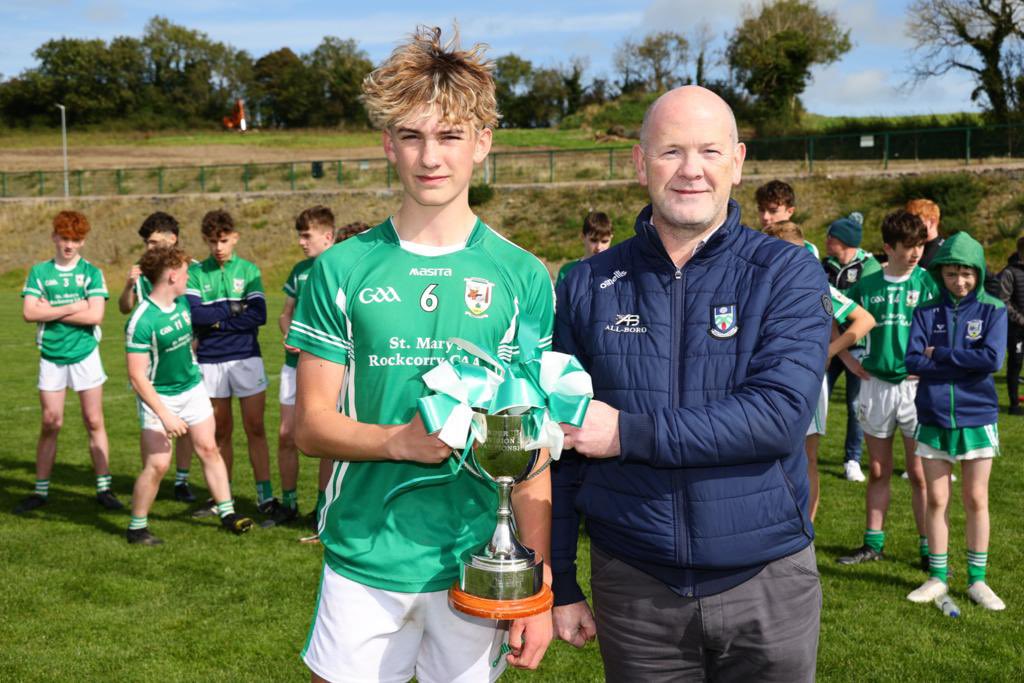 monaghangaa's tweet photo. 👏Introducing the newly crowned #BogueFoodhall Under 15 Division 3 Champions  @RockcorryGAA  following a win over St Kevin’s (@DoohamletGFC / @DrumhowanGAA ) in @LattonGAA today. 

Thanks to @FintanMcTiernan for the great pics 📸 https://t.co/lQq8fZTVsQ