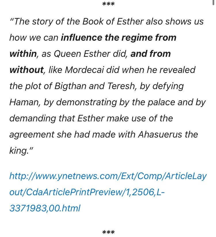 Purim is a vengeful holiday which celebrates the killing of 50-75,000 Amalekites, men, women and children. This supplements her Violence music video depicting the killing of those deemed Amalek.