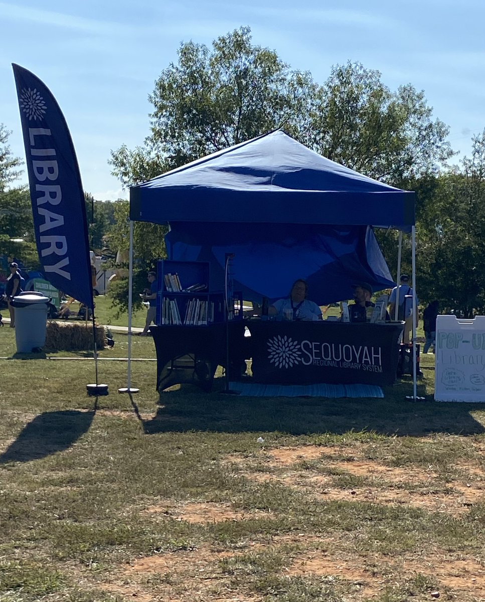 Shout out to our friends at <a href="/SequoyahRegLib/">Sequoyah Regional Library System</a> for
doing a pop-up library at Riverfest!