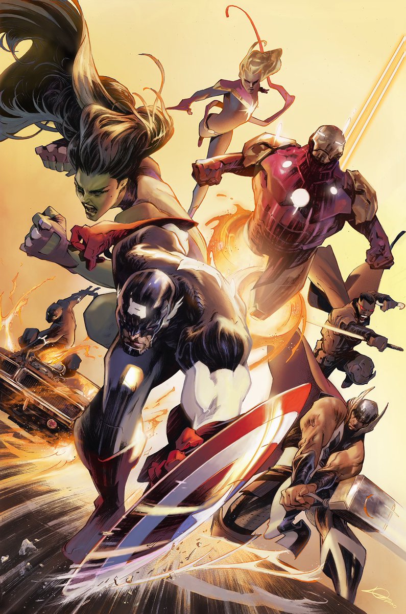 INVINCIBLE IRON MAN #11! (60th Anniversary variant cover) my tribute to Jack Kirby's Avengers #4. #InvincibleIronMan #11 #Avengers #4 #CaptainAmerica #IronMan #Thor #Blade #GhostRider #BlackPanther #SheHulk #CaptainMarvel #Marvel #Comics #Cover #AlexanderLozano #60thAnniversary