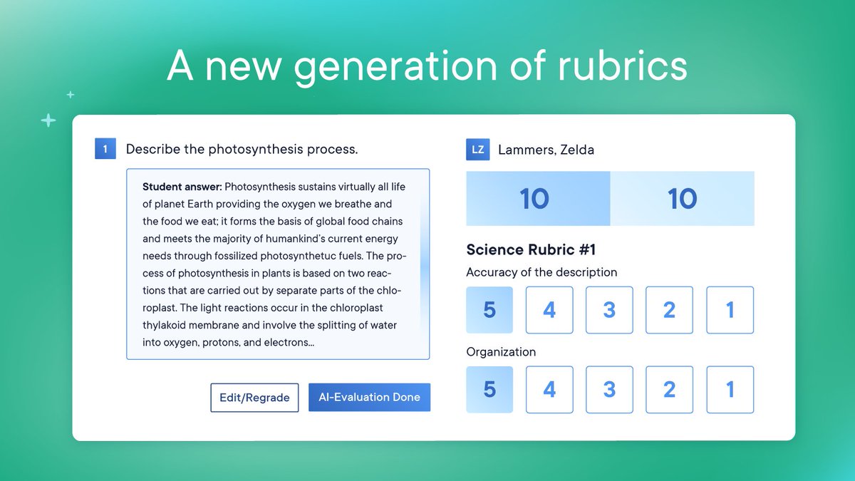 Get a head start on grading by using the power of A.I. Introducing #Edulastic’s NEW Assisted Rubrics! 🪄 edulastic.com/ai/