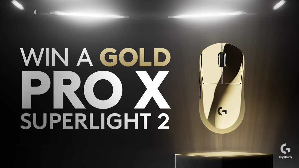 Win a Gold PRO X Superlight 2

A photo of a gold PRO X Superlight 2 is visible on the image.