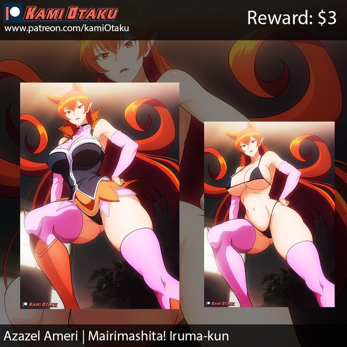 Azazel Ameri | Mairimashita!  💕Version Uncensored NSFW : https://t.co/GezegpTkQp  #NSFW #fanart #waifu<a href="/tag/fanart"class="tags"><span>#fanart</span></a><a href="/tag/nsfw"class="tags"><span>#nsfw</span></a><a href="/tag/waifu"class="tags"><span>#waifu</span></a><a href="/tag/%E3%82%A2%E3%82%B6%E3%82%BC%E3%83%AB%E3%83%BB%E3%82%A2%E3%83%A1%E3%83%AA"class="tags"><span>#アザゼル・アメリ</span></a><a href="/tag/mairimashita"class="tags"><span>#mairimashita</span></a><a href="/tag/irumakun"class="tags"><span>#irumakun</span></a>