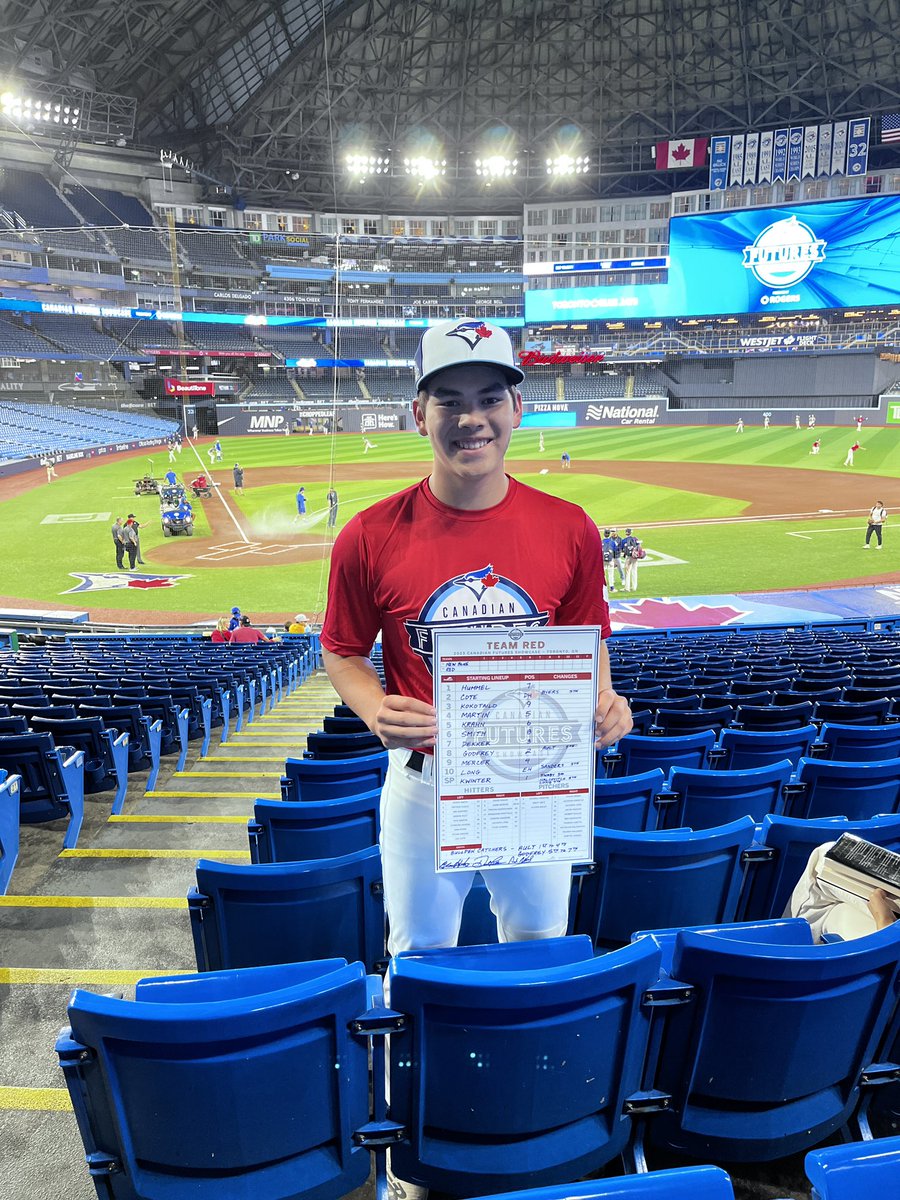 russell_kwinter's tweet photo. Had a great time pitching at the Canadian Futures Showcase. Thank you @BlueJaysAcademy for the opportunity!

Honored to be recognized as player of the game for Team Red.

@TerrierTeams @mccry21 @bala_mr @Prembaseball @FlatgroundApp https://t.co/pJTcQE32t0