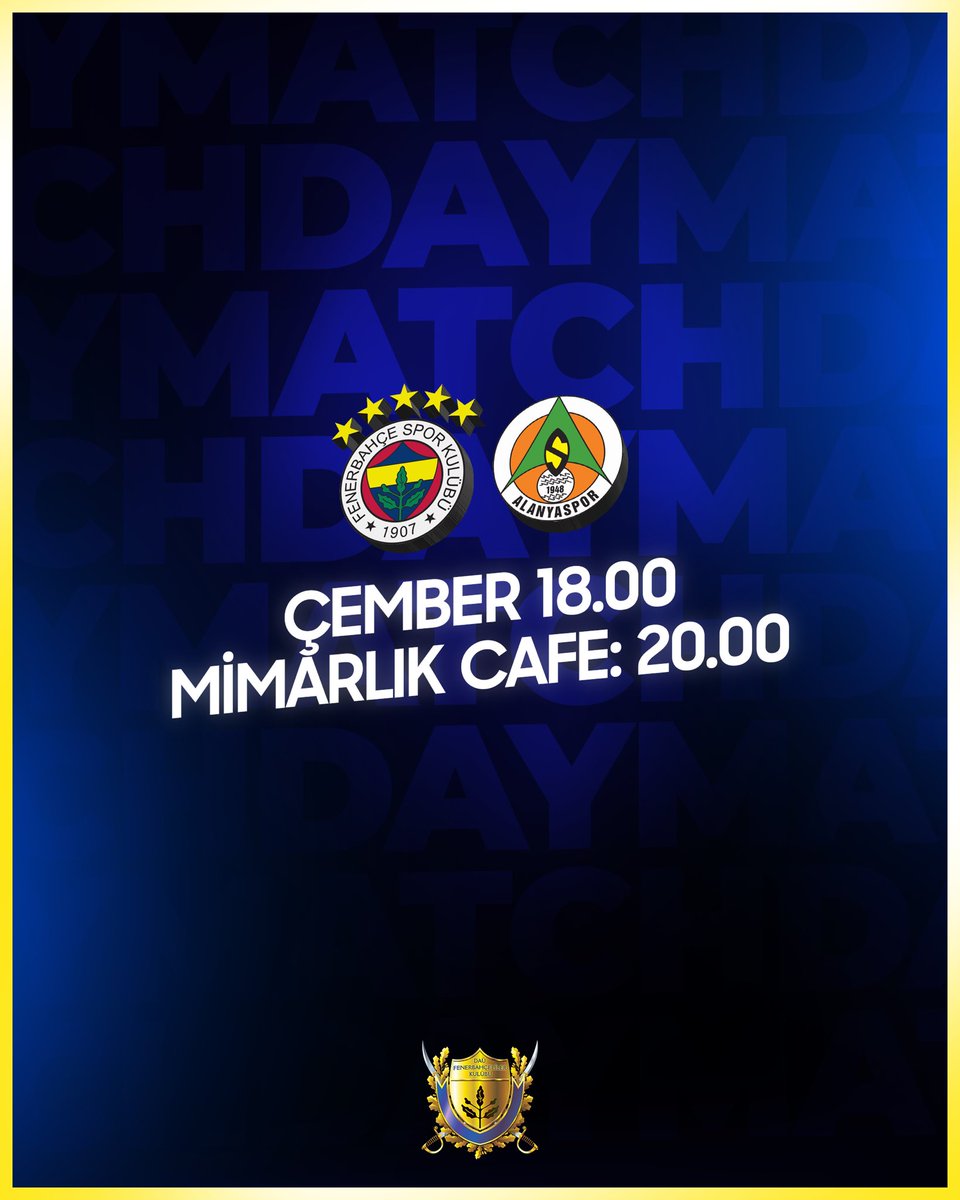 FENERİN MAÇI VAR!
🗓24/09/2023
⏱ 20.00
🏟 Alanya Oba Stadı