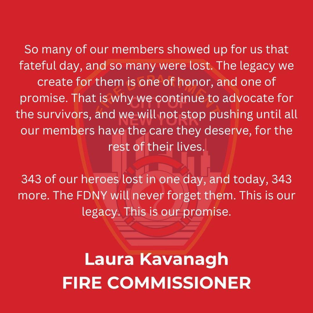 ForbushFire's tweet photo. Since marking the 22nd anniversary of the WTC attacks earlier this month we have experienced the loss of 2 more FDNY members due to WTC illnesses, our 342 and 343 deaths. With these deaths, we have now suffered the same number of deaths post Sept. 11th as we experienced that day. https://t.co/3vNEo8GN0J