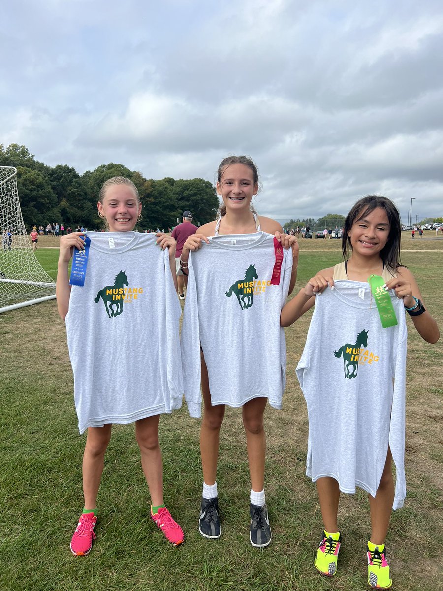 2nd day of racing! We participated at the Tom Watson Mustang Invite in MN. Top finishers were Royce Mesman in 9th grade 3200 race-11th. Varsity division 5K were Lucy Harris 1st at 20:43, Makenna Jackson 21:44-2nd and Lucy Zuniga 21:56–5th. Pretty impressive for first time 5K!