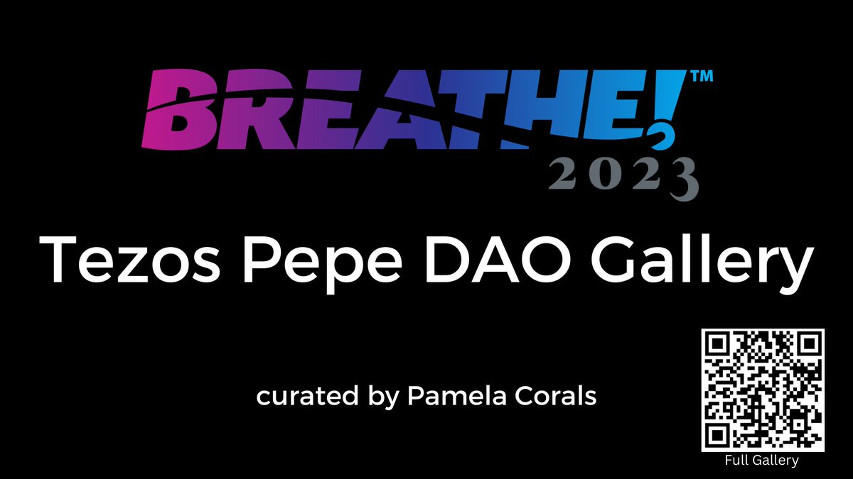 Thanks to <a href="/TezosPepe/">Tezos Pepe DAO</a> and <a href="/Pamela1Vh/">PamelaCorals.tez.eth🏴‍☠️</a> for curating one of the Community Showcase screens at BREATHE! 2023 🙏

🧵 Mega Art Thread 🧵