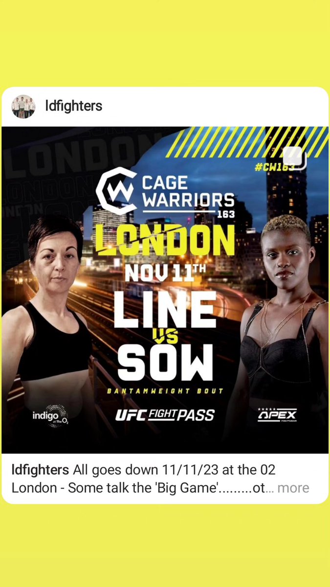 ldmma1's tweet photo. All goes down 11/11/23 at the 02 London - Some talk the 'Big Game'.........others just do it!
#LDFighters #Exetermma #devonmma #devonfighters #womansmma #realfighters #mmateam #cagewarriors #cw163 #pfl #Bellator #bellatoreurope #ufc #ufceurope https://t.co/9xIxItjCrO